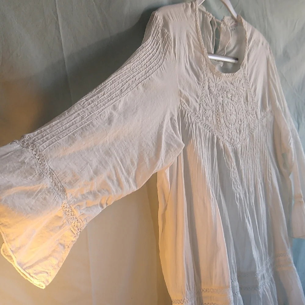 Novica XL delicate India cotton tunic blouse - Picture 3 of 16